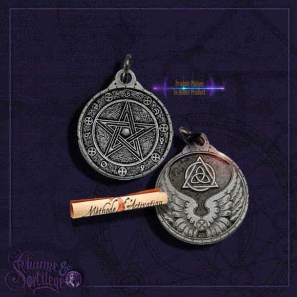 Charme & Sortilege Protection Talisman -Pewter - Picture 1 of 3